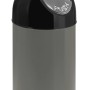 Grauer PROREGAL Mülleimer mit Pushdeckel, 40 Liter, aus Metall.
