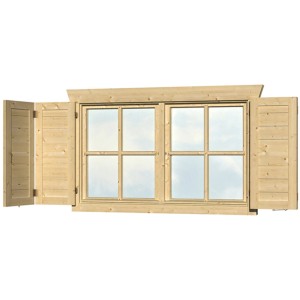 Skan Holz Fensterläden für Doppelfenster, passend für Gartenhäuser 28-DF-01 und 45-DF-03.
