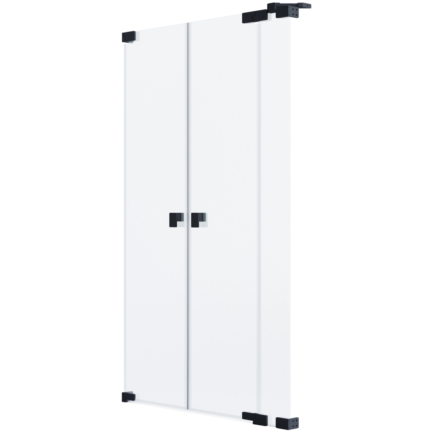 Schöner Wohnen Dusch-Pendeltür in Nische Schwarzmatt 150 cm x 200 cm Festteil R
