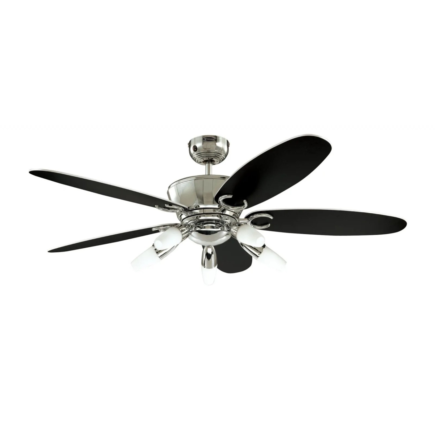 WESTINGHOUSE Deckenventilator Arius, 132 cm, Chrom, mit Beleuchtung und Fernbedienung.