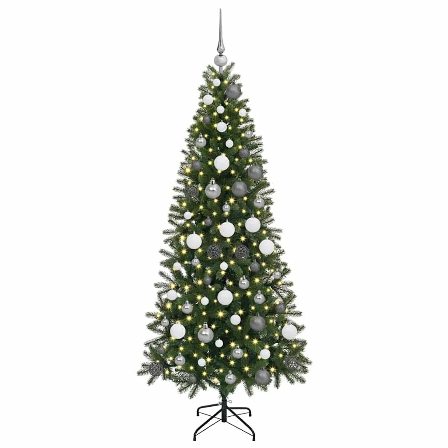 vidaXL Künstlicher Weihnachtsbaum mit 300 LEDs Grün 180 cm PE und PVC 3397353