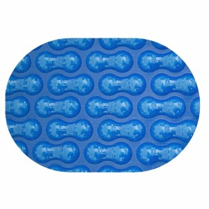 Blaue Evolution Solarplane Oval 820x420cm mit Geobubble-Technologie für Pools.