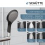 Schütte Handbrause Broadway, schwarz/chrom, mit 5 Strahlarten für Dusche und Bad.