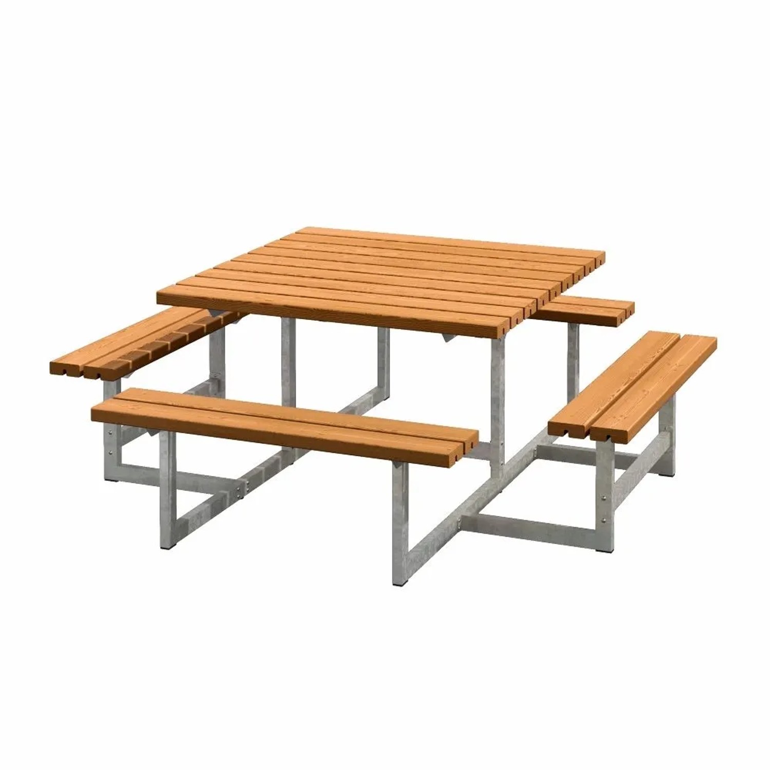 PLUS Gartenmöbel Sitzgruppe 200 cm Klappbar Farbgrundiert Teak Picknick