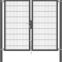 Anthrazitfarbenes Doppeltor Flexo Plus 200x180 cm mit Pfosten für Gartenzäune.