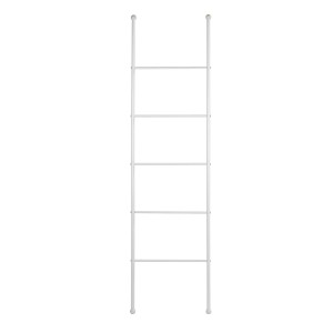 Wenko Handtuchleiter Viva, weißer Stahl, 5 Stangen, zum Anlehnen an die Wand.
