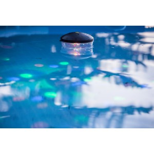 Schwimmendes, buntes Unterwasserlicht für Teich oder Pool, 12x14,5 cm.