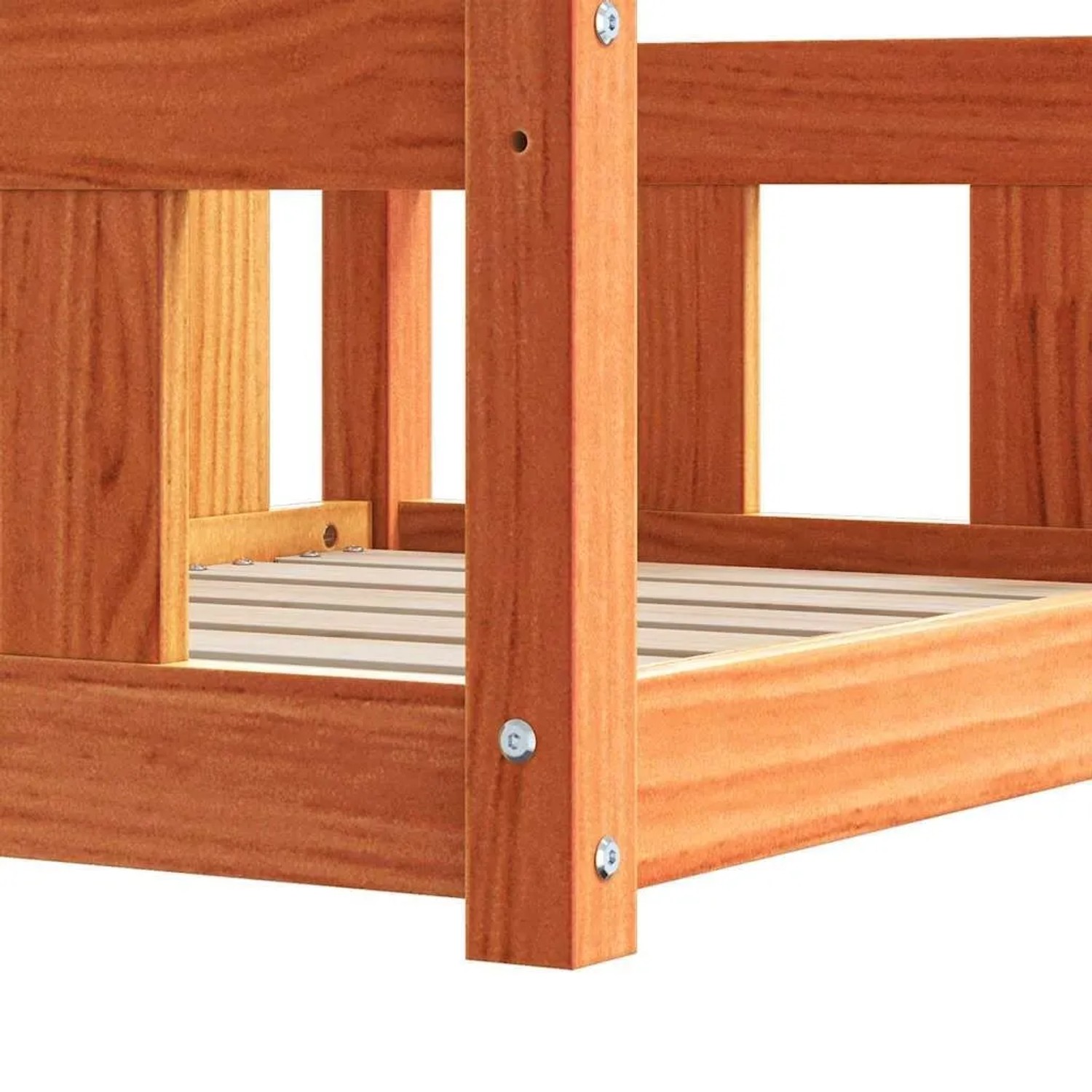 vidaXL Hundebett Wachsbraun 100 x 70 x 28 cm Massives Kiefernholz 869886_7