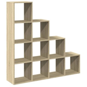 vidaXL Raumteiler-Bücherregal 4 Stufen Sonoma-Eiche 131,5x29x131,5 cm 857969