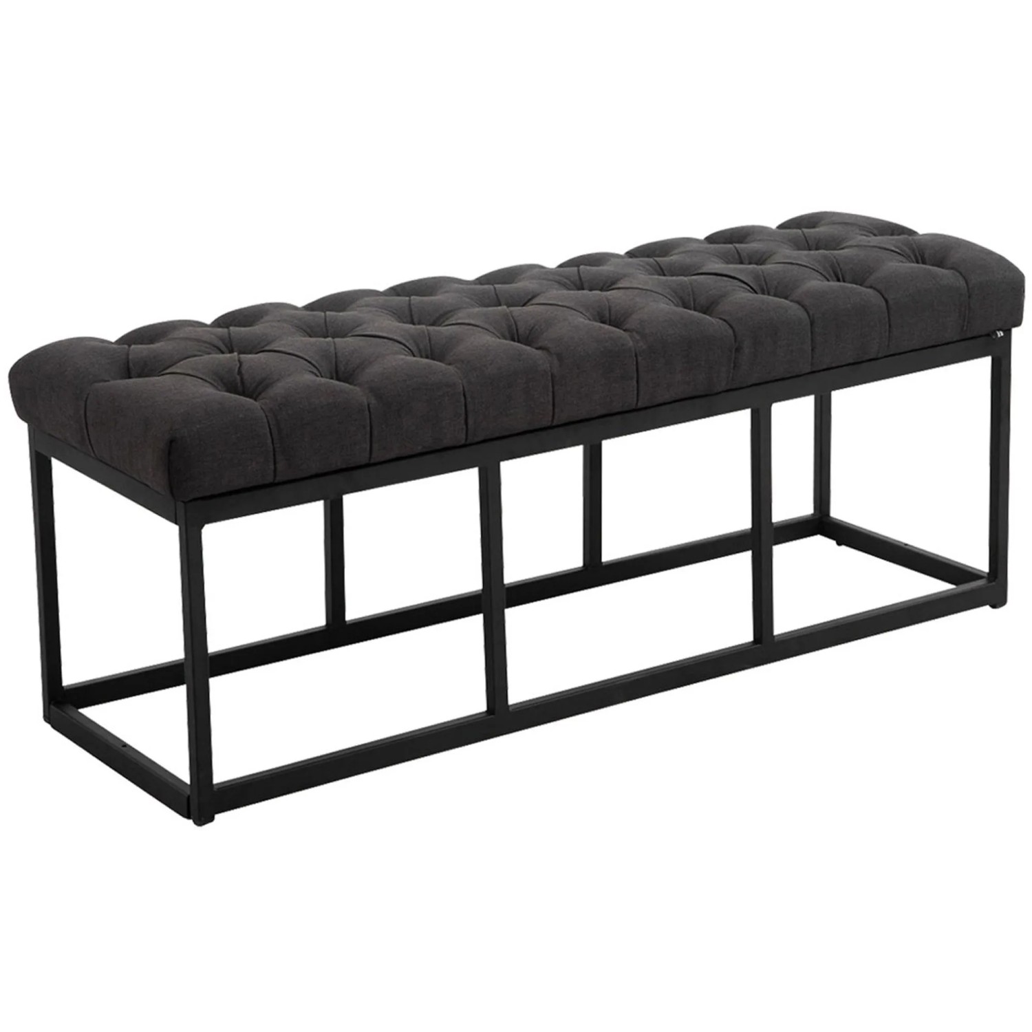 DELUKE Sitzbank MEXICO Stoff Schwarz 120x38x46cm Sitzbank Flur Sitzhocker Esszimmerbank Polsterbank Schlafzimmer