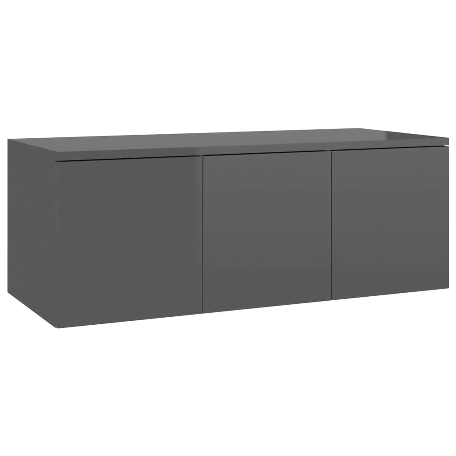 VidaXL TV-Schrank Hochglanz-Grau 80x34x30 cm Holzwerkstoff