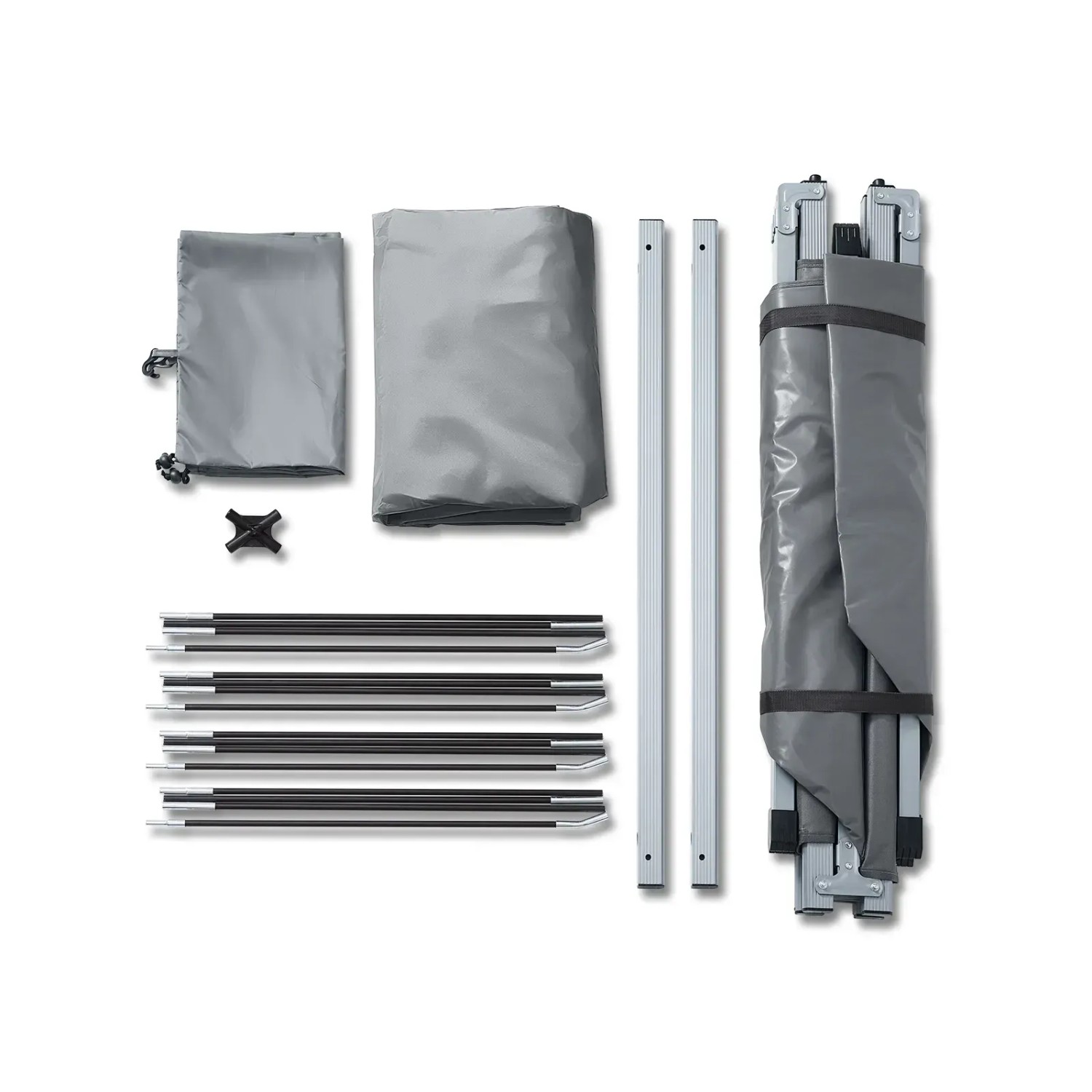 SoBuy 3in1 Zelt-Set, grau, bestehend aus Zelt, Gestänge und Zubehör für Camping & Outdoor.