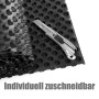 Schwarze Noppenfolie mit Cuttermesser, individuell zuschneidbar. Robuster Nässeschutz für Hochbeete und Mauern.