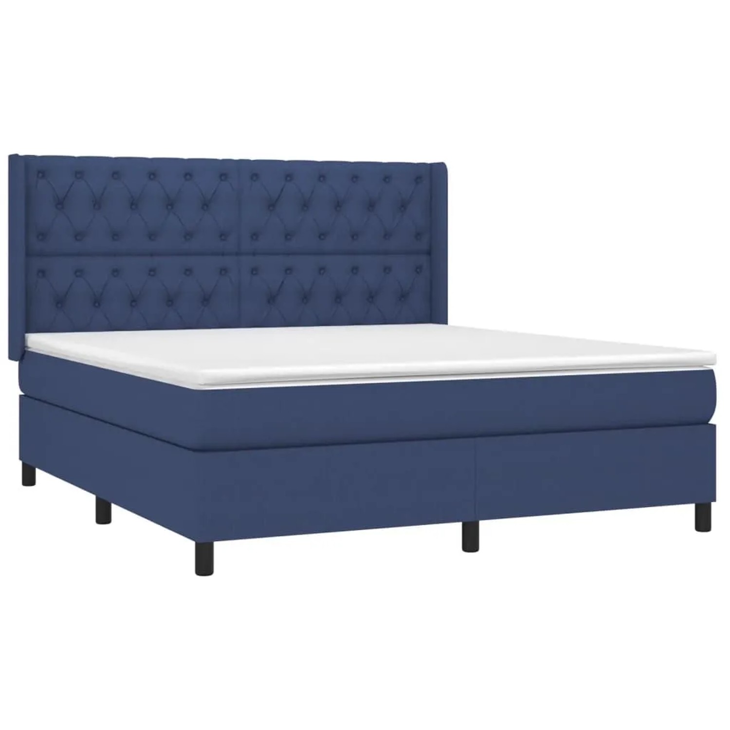 vidaXL Boxspringbett mit Matratze & LED Blau 160x200 cm Stoff 3138571 günstig online kaufen