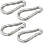 Set aus 4 verzinkten Karabinerhaken, 40 mm, DIN 5299C, bis 50 kg belastbar.