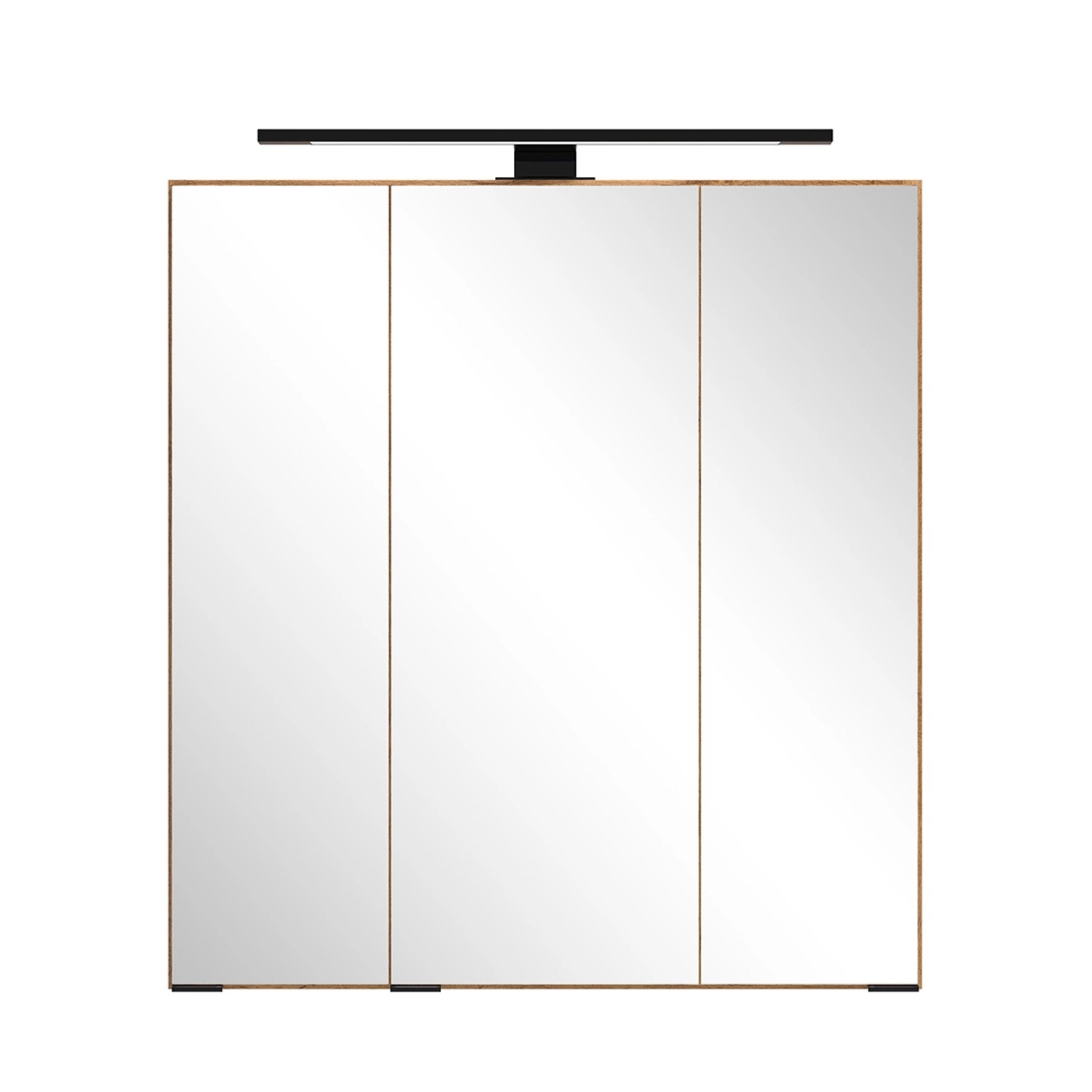 Held Möbel Spiegelschrank Manchester 64 x 60 x 20 cm Wildeiche 3 Türen