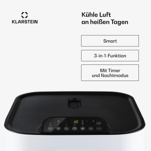 Klarstein Klimaanlage Kraftwerk Eco Smart 11, weiß, mit digitalem Display und Smart-Funktionen.