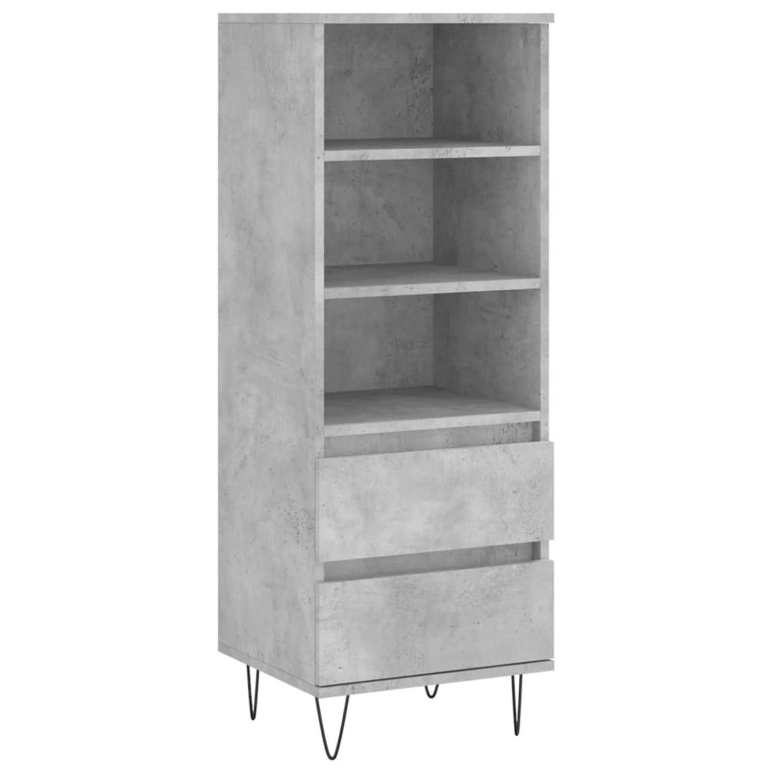vidaXL Highboard Betongrau 40x36x110 cm Holzwerkstoff 831512