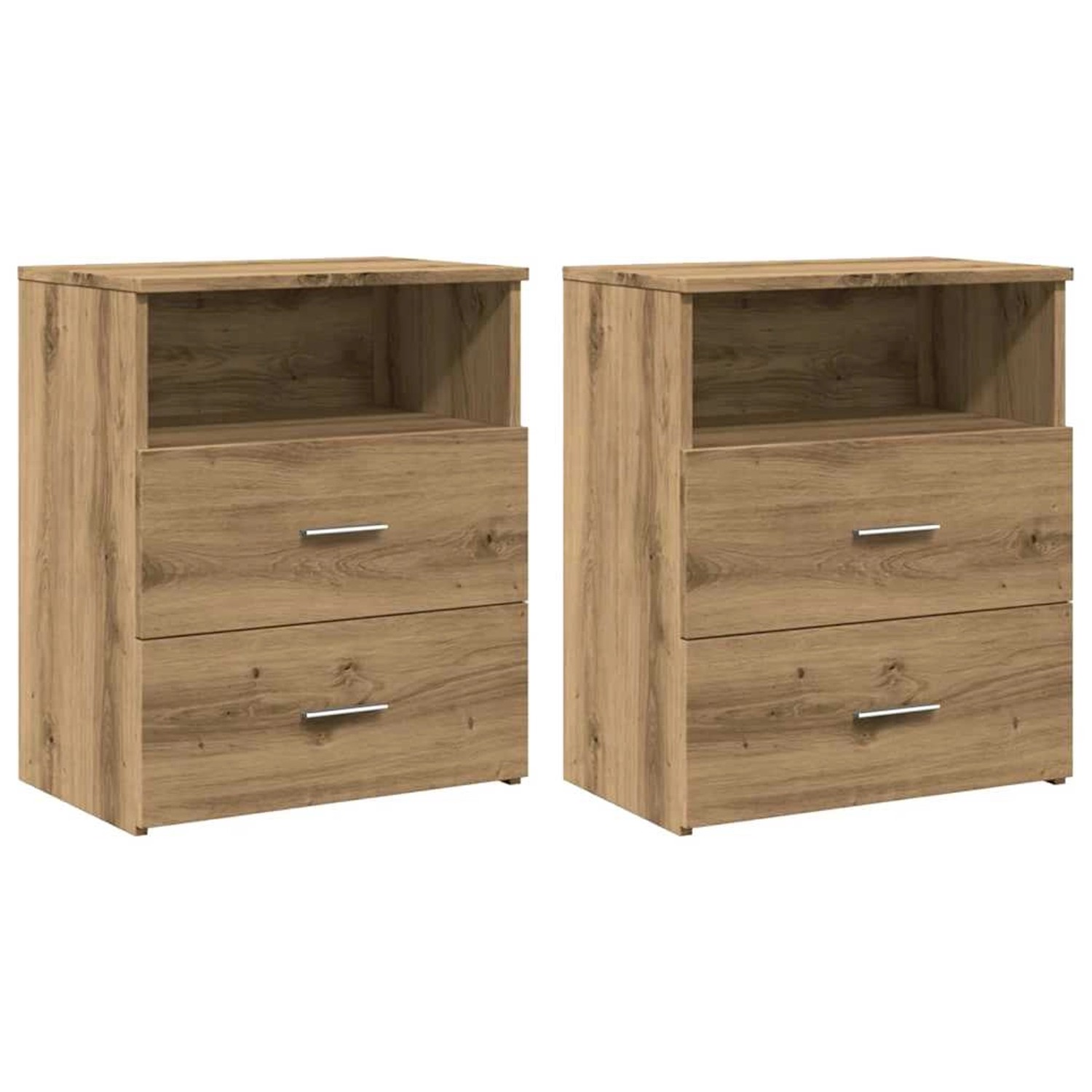 vidaXL Nachttische 2 Stk, Artisan-Eiche 50x32x60 cm Holzwerkstoff 856567 günstig online kaufen
