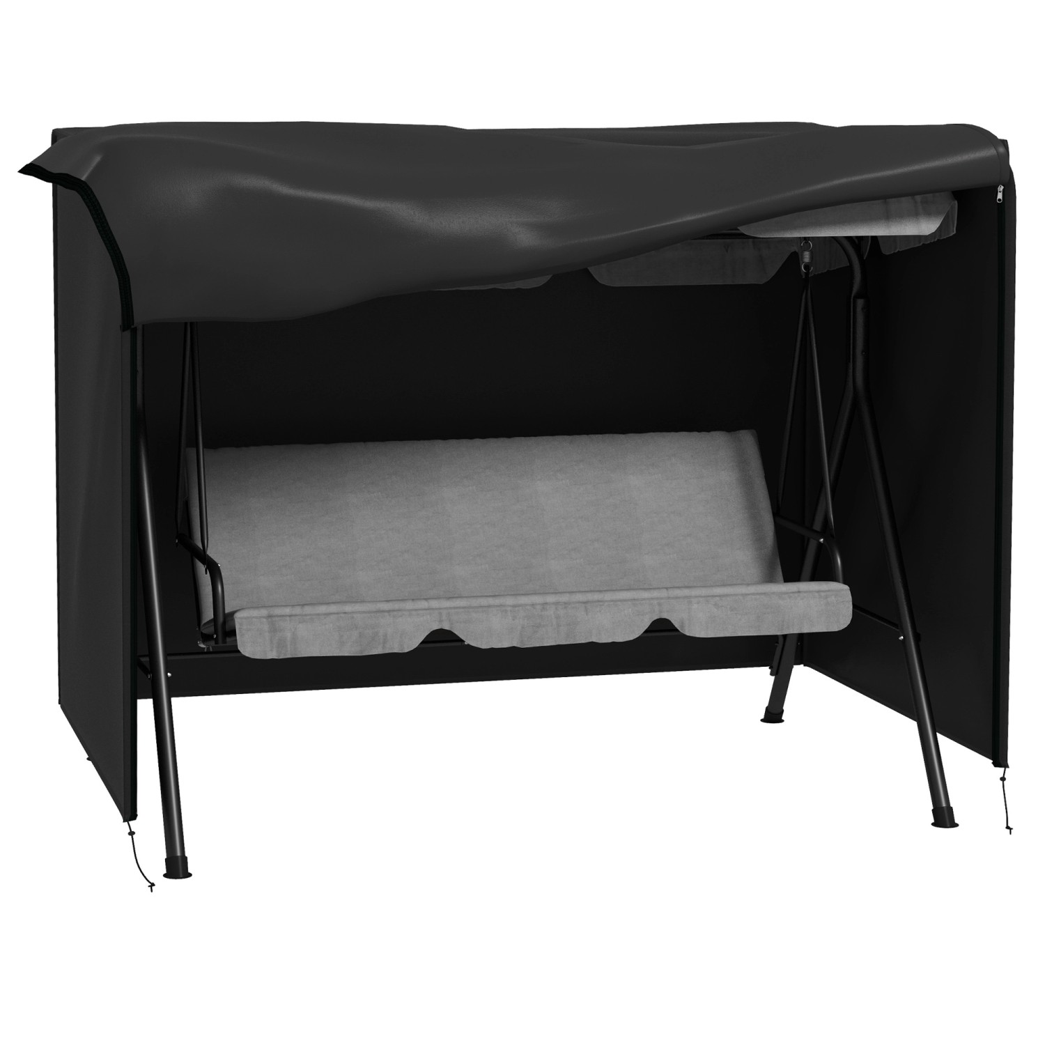Outsunny Abdeckung für Schaukel Polyester Schwarz 205L x 124B x 164H cm günstig online kaufen
