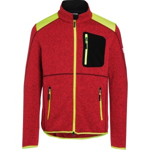 Kübler Strickjacke Forest Light in Rot/Warngelb, Größe L. Arbeitskleidung mit Brusttasche und Reißverschlüssen.