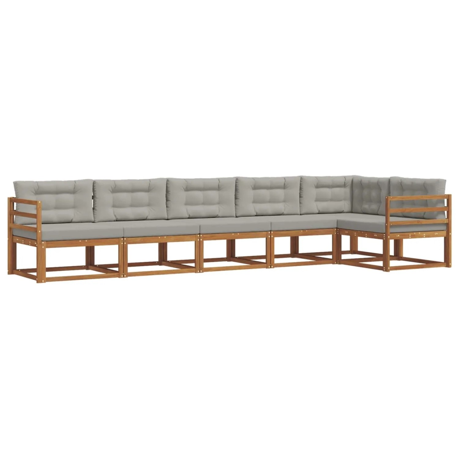 vidaXL Outdoor-Sofagarnitur mit Kissen 6-Tlg Natur und Hellgrau 3367634
