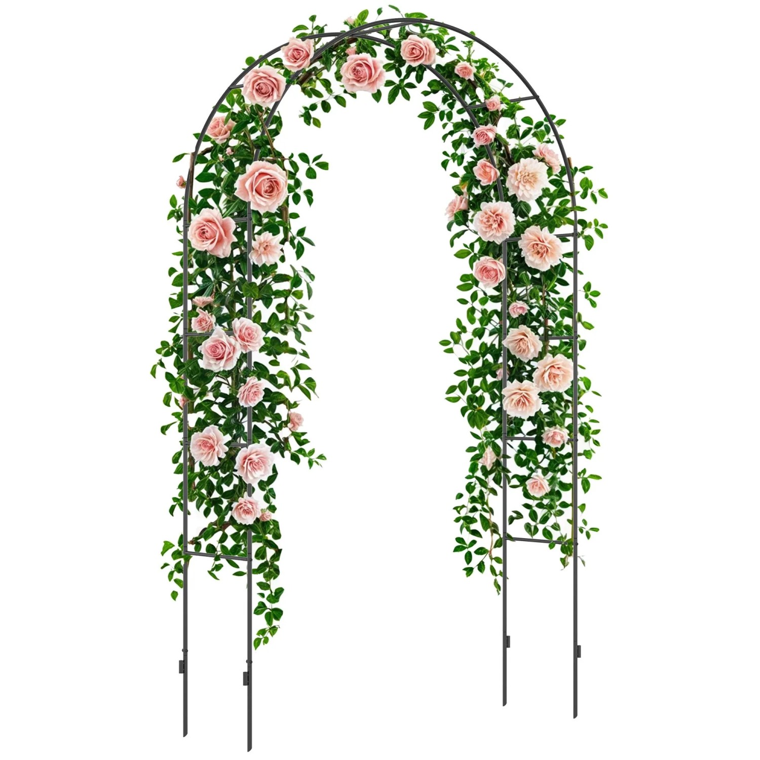 Furnicato Gartenbogen Rosenbogen Rankbogen Rosenspalier Metall 140x040x240m Schwarz