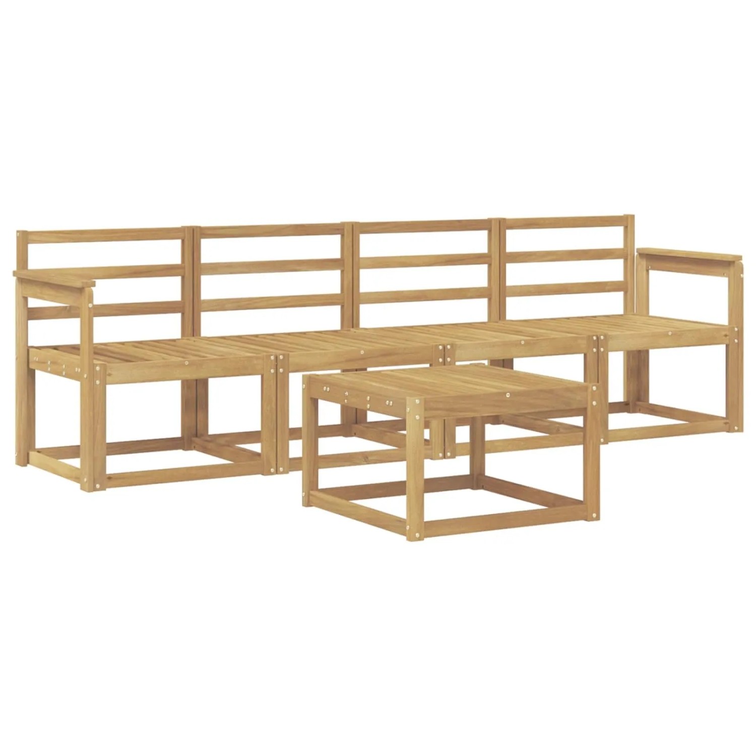 vidaXL Outdoor-Sofagarnitur 5-Tlg Weiß 59 x 59 x 37 cm 3387198