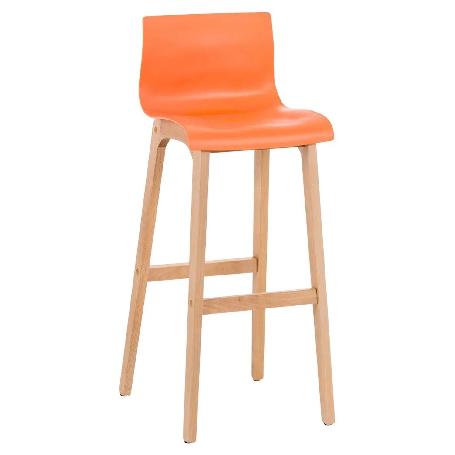 DELUKE Barhocker DELHI Orange Holz Barstuhl Mit Lehne Tresenhocker Tresenstuhl