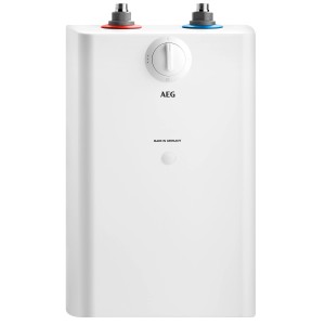 AEG Kleinspeicher U5, 5 Liter Warmwasserspeicher für Untertischmontage, weiß.