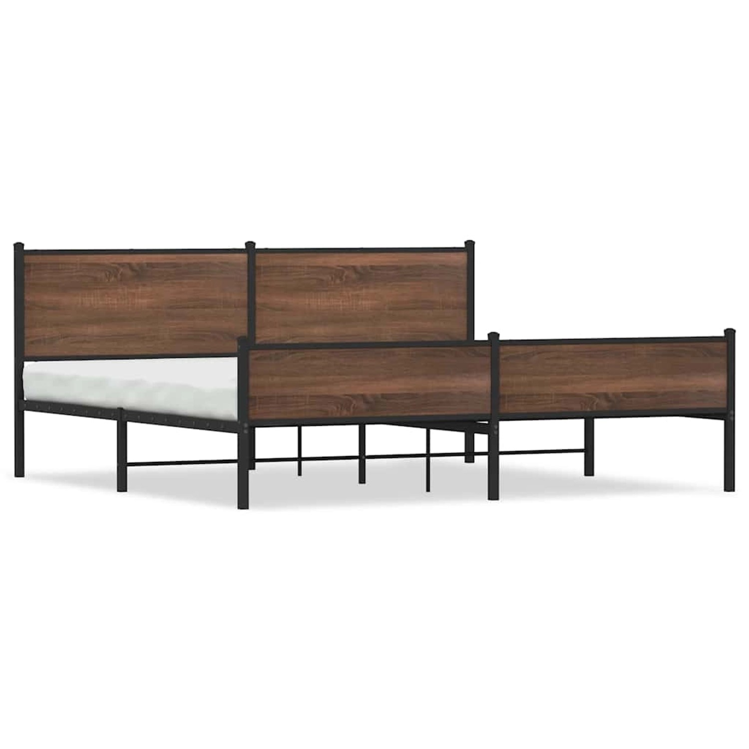 vidaXL Metallbett ohne Matratze Braun Eichen-Optik 193x203 cm 3301417 günstig online kaufen