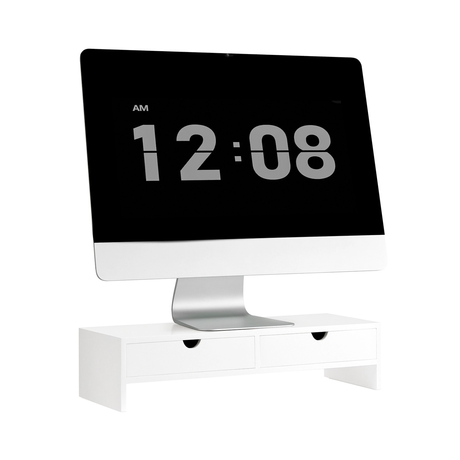 SoBuy Monitorständer mit 2 Schubladen Monitorerhöhung für Schreibtisch 47x1 günstig online kaufen