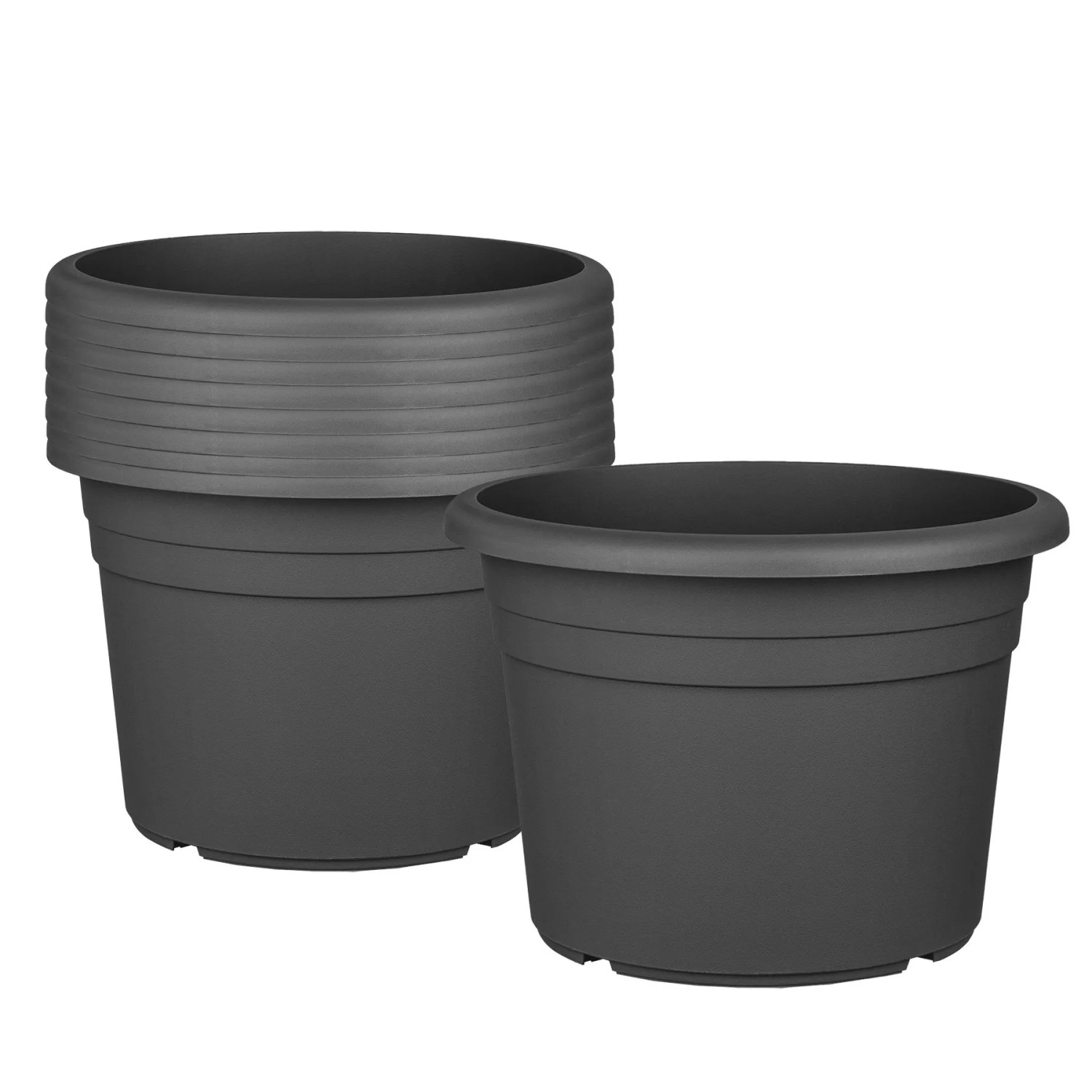 BigDean 9X Blumentopf Ø 40 Cm Farbe Anthrazit Kunststoff Pflanztopf Containertopf Übertopf Pflanzkübel Rund 40 X 28 Cm