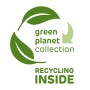 Logo der "Green Planet Collection" mit Blättern und Recycling-Hinweis.