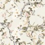 Romantische Vliestapete mit Kirschblüten, Vögeln und floralem Muster für Schlafzimmer und Küche.