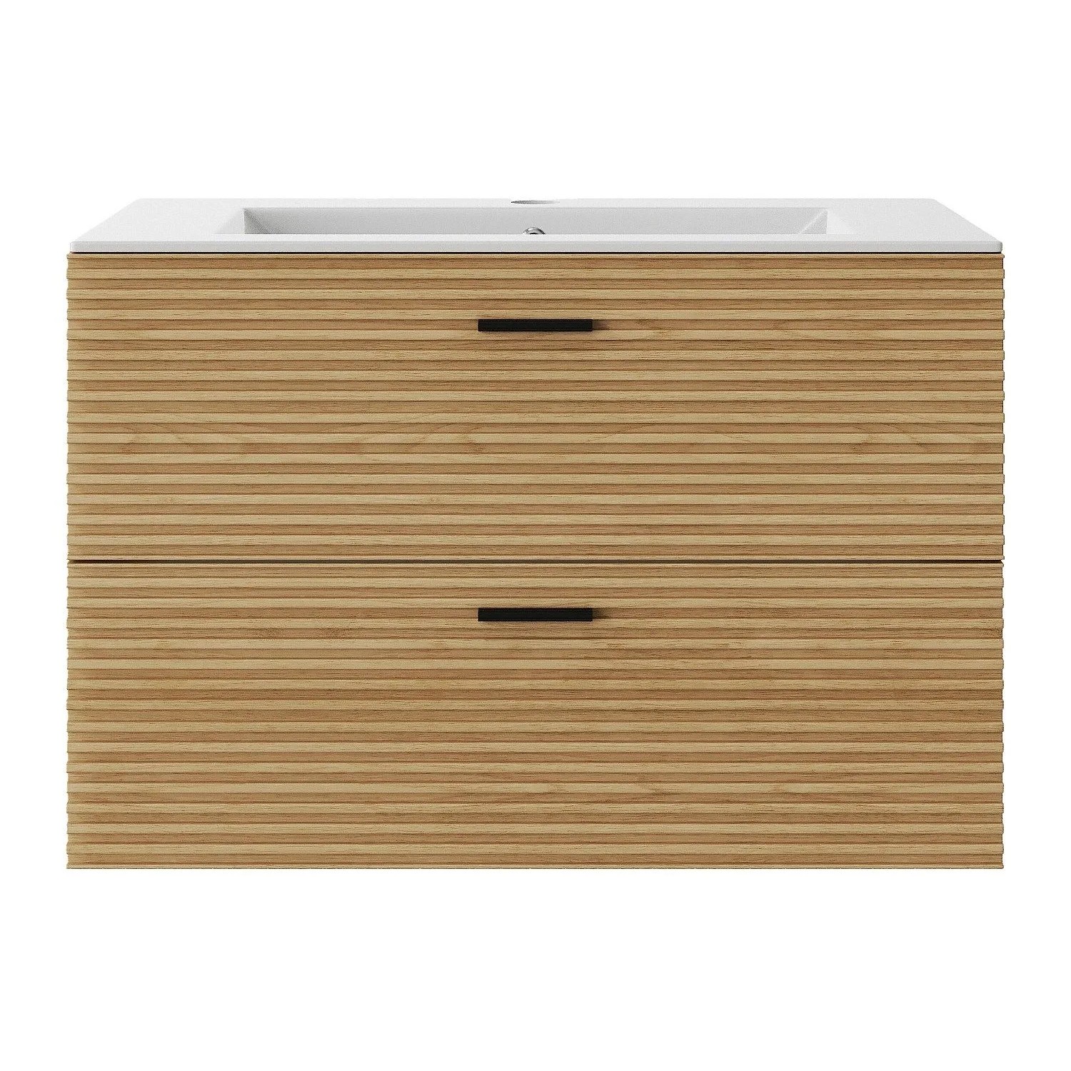 Vente-unique Einzelwaschtisch Sarone Naturfarben Hell 80 cm