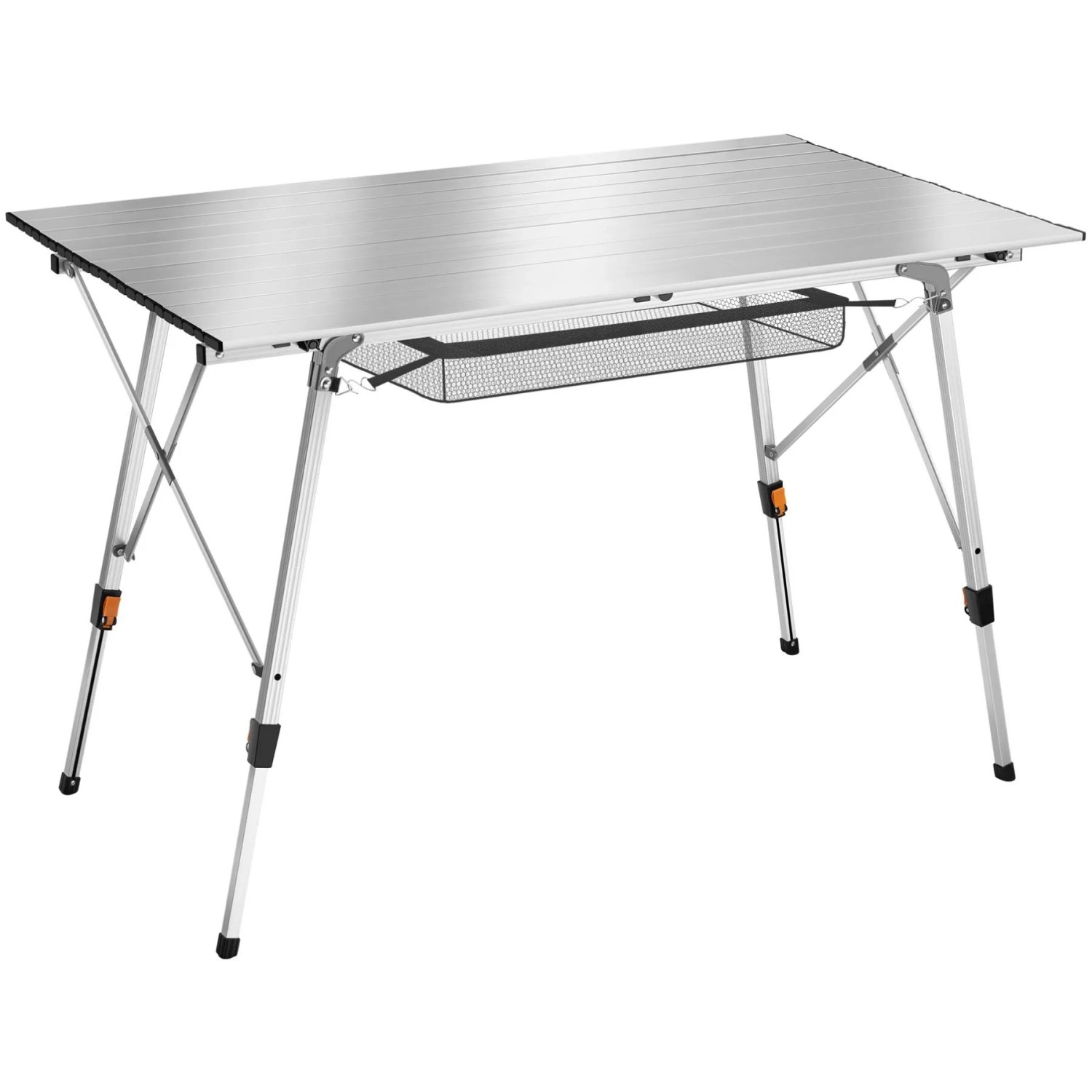 Tectake Aluminium Campingtisch Bastian Faltbar Wetterfest  120 x 70 50 x 79 cm Silber