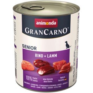 Animonda Gran Carno Senior Hundenassfutter mit Rind und Lamm, 800g Dose.