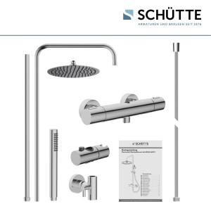Schütte Aquaduct Überkopf-Brauseset mit Thermostat, Chrom, Regendusche und Handbrause.