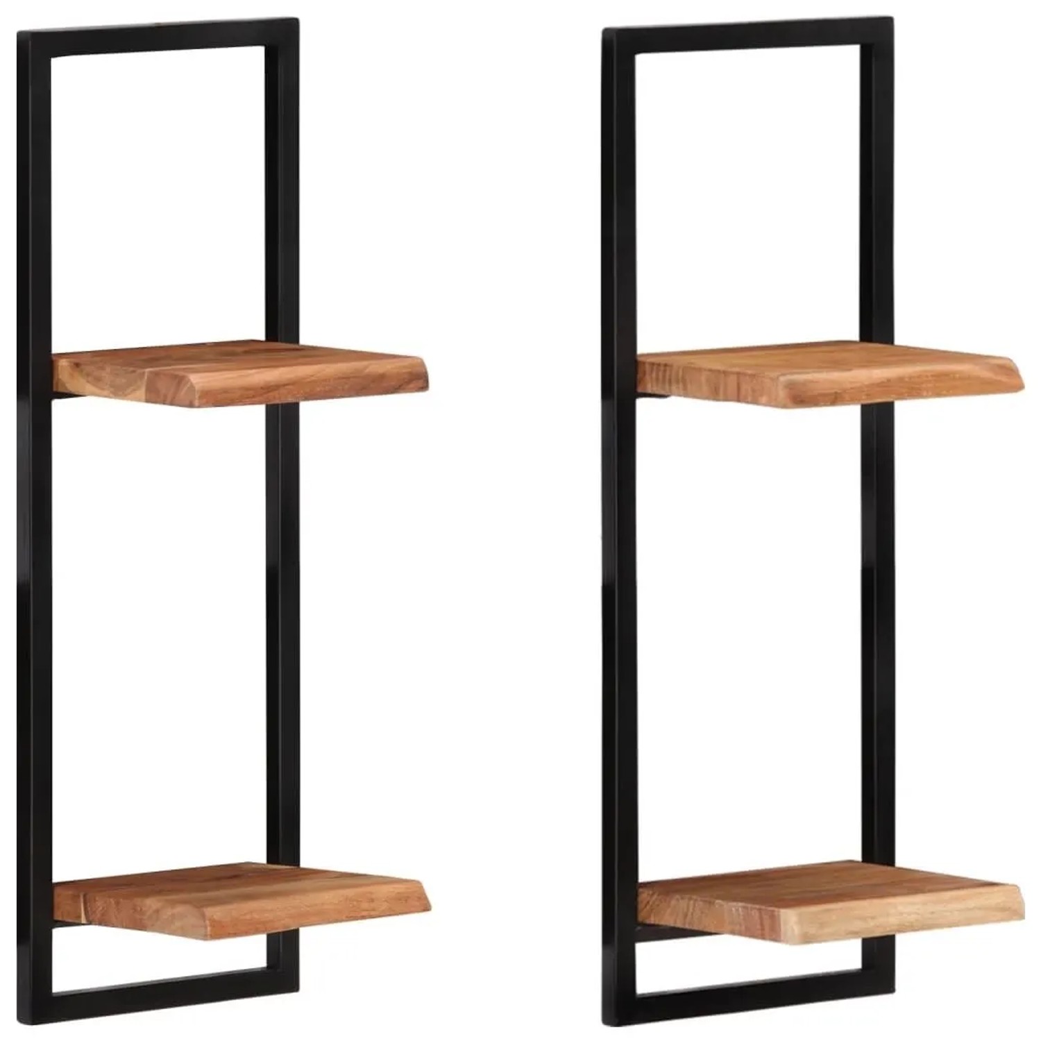 vidaXL Wandregale 2 Stk 25x25x75 cm Massivholz Akazie und Stahl 338462