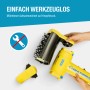 Gloria MultiBrush speedcontrol Plus mit Aufsätzen für Stein-, Holz- & Fugenreinigung. Werkzeugloser Wechsel.