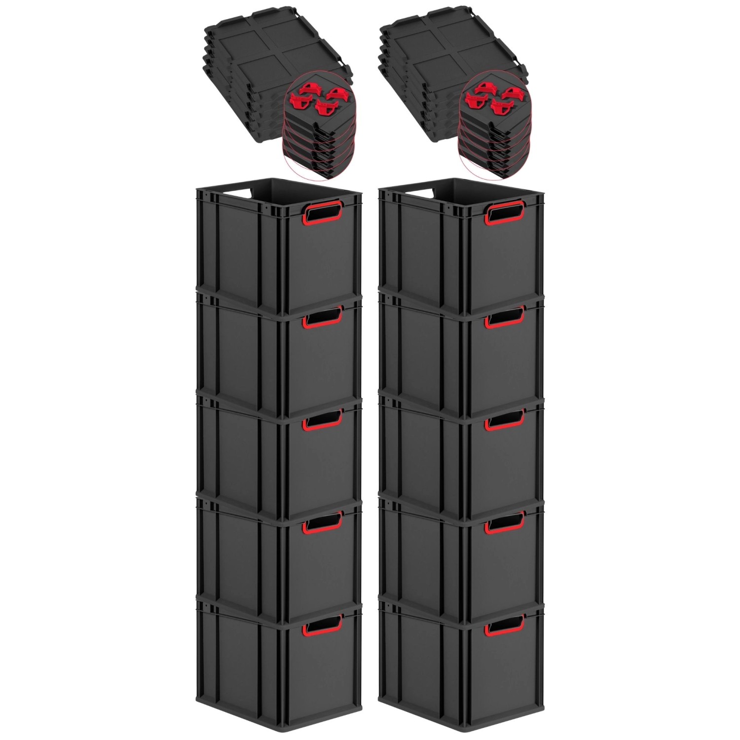 PROREGAL SparSet 10x Eurobox Nextgen Color Mit Auflagedeckel HxBxT 32x30x40 günstig online kaufen
