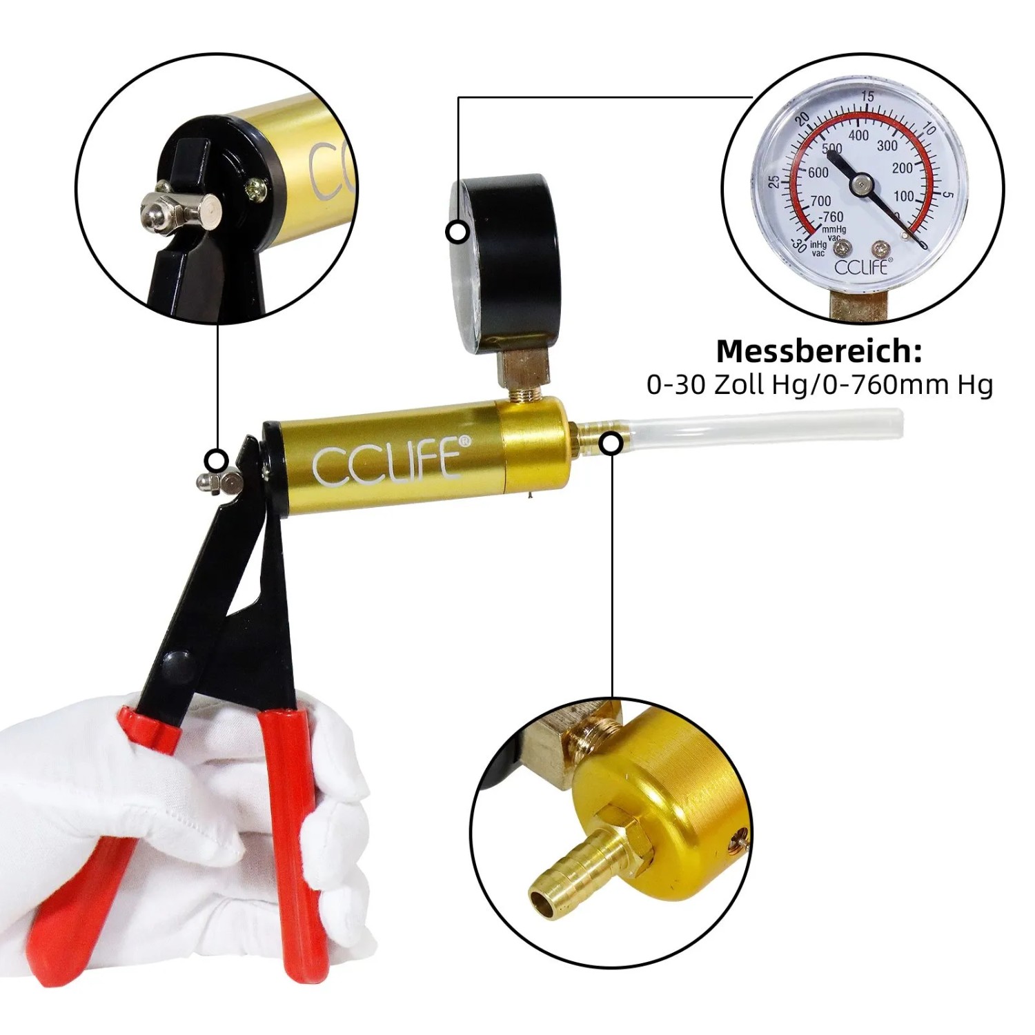 CCLIFE Bremsenentlüfter Auto Bremsentlüfter Vakuumpumpe KFZ Bremsflüssigkeitsentlüfter Blau_2