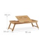 Bambus Laptoptisch 49x90x35 cm, natur, mit kippbarer Platte und Lüftungslöchern. Ideal als Notebooktisch.