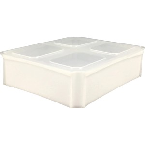 Transparenter Eurobox-Einsatzkasten 1/2 quer für Tauro Box 60x40 cm zur Unterteilung von Aufbewahrungsboxen.