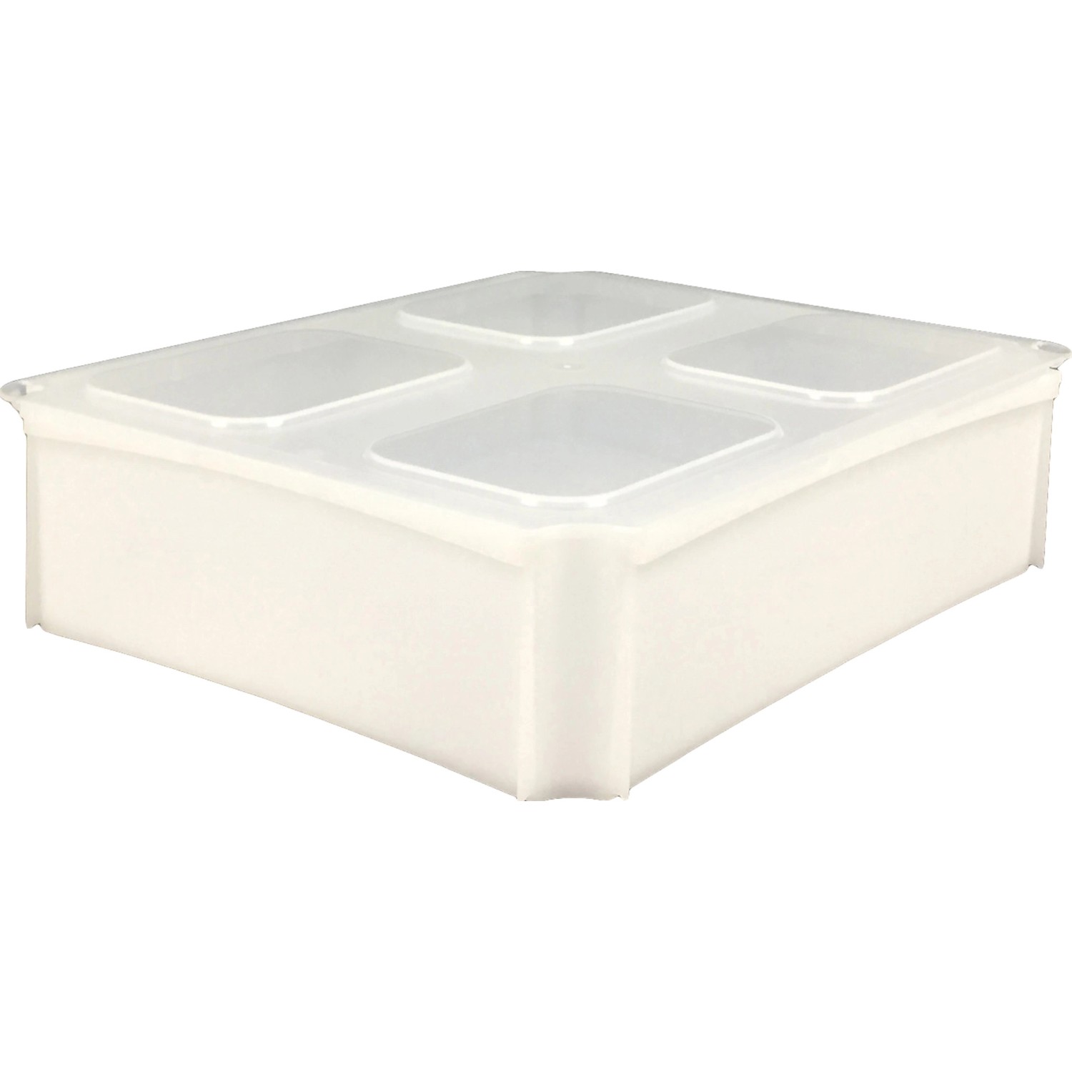 Transparenter Eurobox-Einsatzkasten 1/2 quer für Tauro Box 60x40 cm zur Unterteilung von Aufbewahrungsboxen.