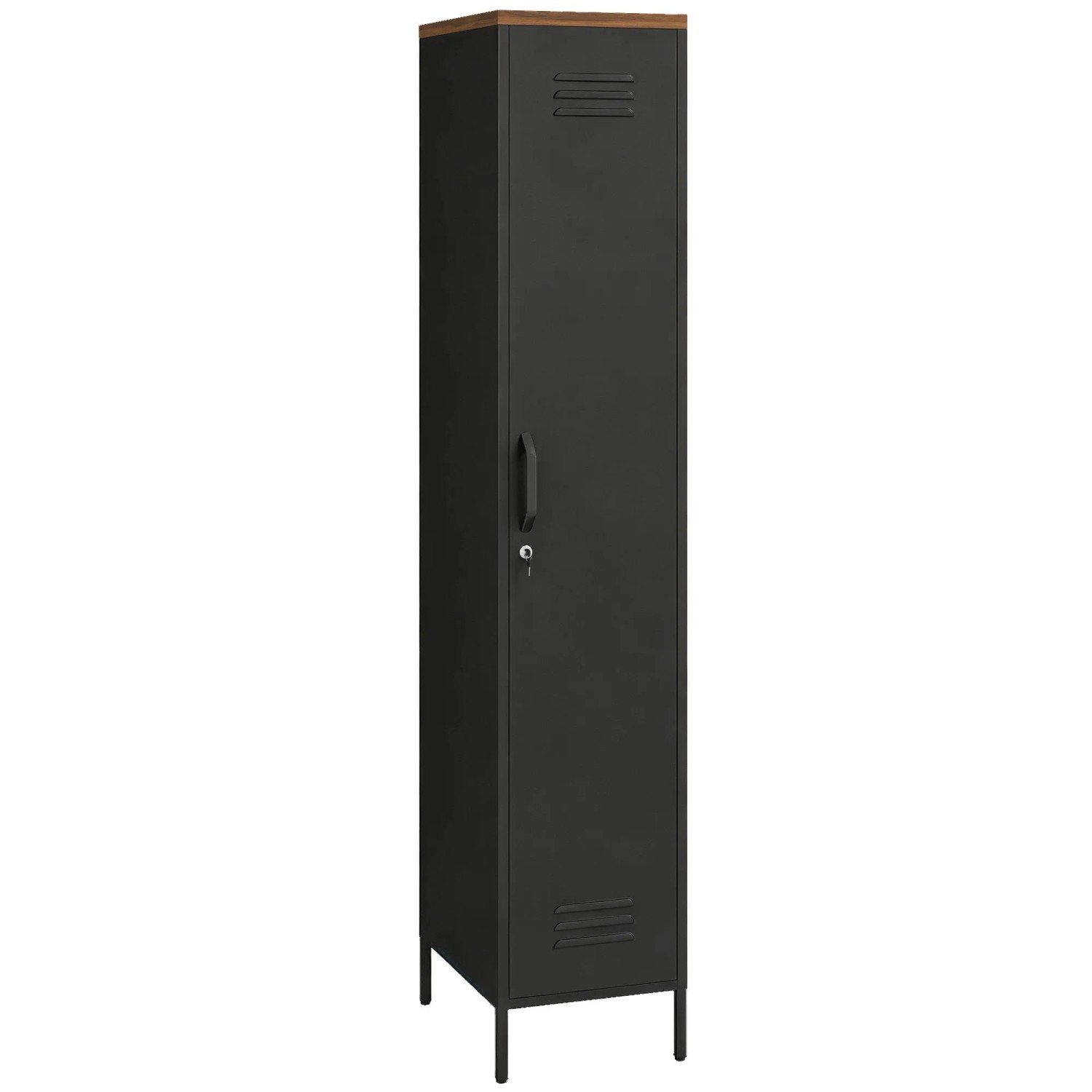 HOMCOM Kleiderschrank Metall 35 x 46 x 183 cm Schwarz