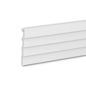 Weißes 3D Wandpaneel / Akustikpaneel (200cm) für die Wandvertäfelung.