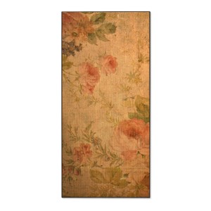 Banjado Magnettafel 37x78cm, schwarze Magnetwand mit Blumen Antik Motiv und 4 Magneten.