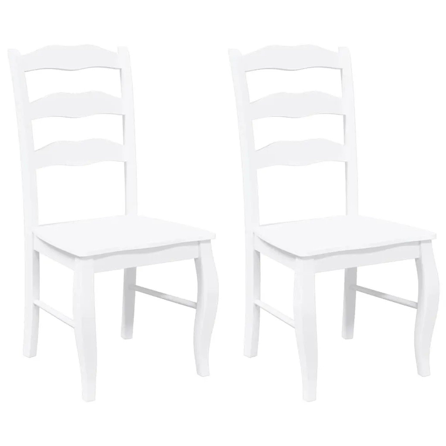 DELUKE Esszimmerstühle RESZ 2er Set Weiß Massivholz Küchenstuhl Wohnzimmerstühle Essstühle Bequem